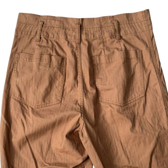 Madewell Herringbone Paperbag Pants in Warm Hickory (Rusty Brown) Womens Sz 31 - Picture 7 of 10